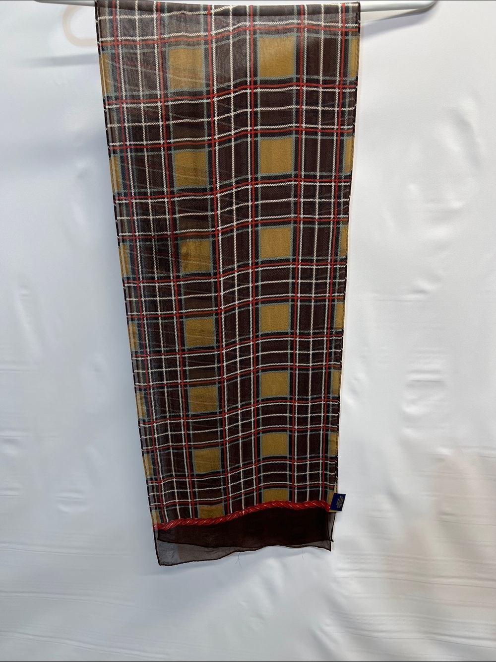 Chelsea Campbell for Echo 100% Silk Plaid Scarf 56”